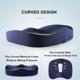 HULIANFU Memory Foam Seat Cushion Orthopedic Pillow Coccyx Office Chair Cushion Car Seat Pillow Wheelchair Massage Vertebrae Seat Pad