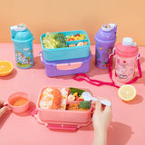 HULIANFU Unicorn Kawaii Bento Lunch Box Water Bottle for Kids Girls Boys Children School Kindergarten Mini Snack Sandwich Food Container