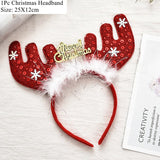 HULIANFU 2023 LuanQI Christmas Headbands for Children Adult Hair Band Red Christmas Santa Claus Snowman Antlers Headband Xmas Decoration Gifts