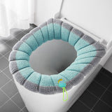 HULIANFU Winter Warm Toilet Seat Cover Closestool Mat 1Pcs Washable Bathroom Accessories Knitting Pure Color Soft O-shape Pad Bidet Cover