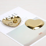 HULIANFU Nordic Stainless Steel Storage Tray Dish Jewelry Ring Organizer Bread Dessert Snack Plate Golden Heart Shaped Plate Home Decor