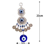 HULIANFU Turkish Blue Eyes Amulet Wall Protection Hanging Decoration Lucky Pendant Wind Chimes Hanging Ornament Garden Home Decorations