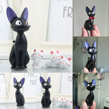 HULIANFU Lovely Cartoon Big Black Cat White Cat Model Figurines Decoration Desk Decor DIY Crafts Garden Home Office Ornament Miniatures