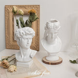 HULIANFU W&amp;G Nordic Vase Home Decor Vase Creative Human Head Portrait Flower Vases Room Decoration Resin David Flower Vase Room Decor