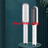 HULIANFU straight hair comb ins negative ion does not hurt hair curler fluffy straight roll dual-use lazy splint portable household