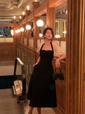Hulianfu Puff Sleeve Women Elegant Casual Halter Midi Dress Evening Short Sleeve A-Line Party Vestidos Female Fashion Clothes Summer