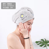 HULIANFU Microfiber Towel Hair Towel Bath Towels For Adults Women Home Embroidered Daisy Animal Coral Velvet Shower Cap Dry Hair Cap 1pc