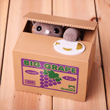 HULIANFU Panda Coin Box Kids Money Bank Automated Cat Thief Money Boxes Toy Gift for Children Coin Piggy Money Saving Box