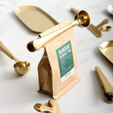HULIANFU Two-in-one Stainless Steel Coffee Spoon Sealing Clip Kitchen Gold Accessories Recipient Cafe Expresso Cucharilla Decoration