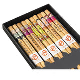 HULIANFU Reusable 5 Pair Set Handmade Bamboo Japanese Natural Wood Chopsticks Sushi Food Cat Flower Multi color Wooden Chop sticks