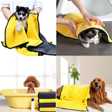 HULIANFU Quick-drying Pet Dog and Cat Towels Soft Fiber Towels Water-absorbent Bath Towel Convenient Pet Shop Cleaning Towel Pet Supplies