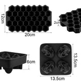HULIANFU SILIKOLOVE Square Skull Ice Cube Maker Ice Ball Mold Silicone Ice Cube Trays for For Party Bar Summer Whisky Drinks
