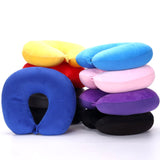 HULIANFU U-shaped Travel Pillow Plush Pillowcase for Outdoor Travel Aircraft Soft Pillow Cushion To Protect Neck and Cervical Spine