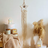 HULIANFU Macrame Dream Catcher Boho Home Decor Moon Ramadan Decoration Macrame Wall Hanging Baby Nordic Room Decoration Kids Nursery
