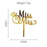HULIANFU MR&amp;MRS Acrylic Wedding &amp; Engagement Cake Topper Lover Valentine  Day Baking Decoration You&amp;me Anniversary Cake Party Favors