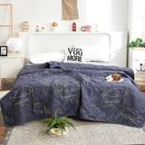 HULIANFU PEIDUO Anti-Mite Summer Cool Quilt Cartoon Thin Quilt Washable Lightweight Duvet Insert 100% Goose Down Filling Double Student