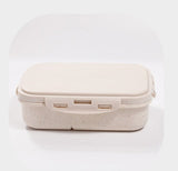 HULIANFU Wheat Straw Lunch Box Microwavable Tableware Students Adult Multi Grids Lunch Boxes Insulation Keep Fresh Leakproof Storage Box