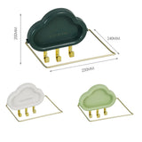 HULIANFU No-punch Basin Stand With Hooks Cute Cloud-shaped Storage Rack Multi-function Foldable Waterproof Bathroom Kitchen Organizer