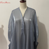 hulianfu Summer Eid Djellaba Abaya Dubai Shiny Soft Puff Sleeves Muslim Dress Silky Abaya Dubai Turkey Muslim Dress Islam Abayas WY800