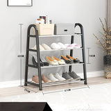 HULIANFU Shoe rack creative light luxury wind dust-proof storage shoe rack dormitory stainless steel