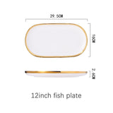 HULIANFU White Tableware Set Ceramic Dinner Plates Dishes Plates and Bowls Set Food Plate Salad Soup Bowl Dinnerware Set for Restaurant