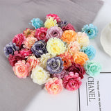 HULIANFU 2023 Silk Rose Artificial Flowers 5cm Fake Flowers Head For Home Decor Bedroom Wedding Marriage Decoration DIY Bride Wreath Accessory