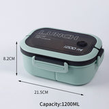 HULIANFU Lunch Box 2 Layers Grids Student Office Worker Microwave Hermetic Bento Box Outdoor Picnic Fruit Food Container with Fork Spoon
