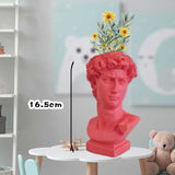 HULIANFU W&amp;G Nordic Vase Home Decor Vase Creative Human Head Portrait Flower Vases Room Decoration Resin David Flower Vase Room Decor