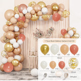 HULIANFU Macaron Pink Balloon Garland Arch Kit Wedding Birthday Party Decoration Kids Globos Rose Gold Confetti Latex Ballon Baby Shower