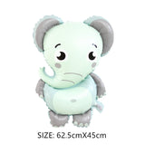 HULIANFU Jungle Cartoon Animal Balloon Rabbit Fox Penguin Hippo Tiger Crocodile Aluminum Foil Balloon Zoo Party Children  Toy