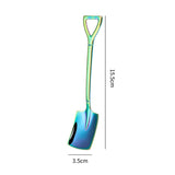 HULIANFU Shovel Spoon Stainless Steel Teaspoon For Coffee Spoon Fruit Ice Cream Dessert Scoop Kitchen Accessories Wedding Christmas Gift