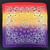 HULIANFU Tie Dye Bandana Cotton Paisley Bandanas Headbands Cowboy Handkerchiefs for Men and Women Colorful Hip-Hop Cycling Outdoor
