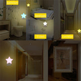 HULIANFU Star Shape Lamp LED Night Lights Bedside Wall Lamp Remote Sensor Control Cartoons Sleeping Light Nursery Children  Bedroom Lamp