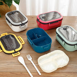 HULIANFU Lunch Box 2 Layers Grids Student Office Worker Microwave Hermetic Bento Box Outdoor Picnic Fruit Food Container with Fork Spoon