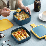 HULIANFU Thermal Lunch Box Portable Food Container With Spoon Microwave Vaccum Bowl Bento For Kids Picnic Insulated Lunch Box Three Layer