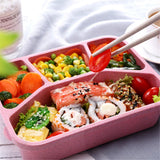HULIANFU Wheat Straw Lunch Box Bento Box Japanese Style Students 4-box Containers for Food Microwave Office Workers Food Box Fruits Case