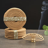 HULIANFU T 48pcs/box Natural Coil Incense Aromatherapy Fragrance Indoors Indian Buddhist Sandalwood Incense Without Censer