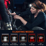 HULIANFU Mini Rechargeable  Headlamp Body Motion  Headlight Camping Flashlight Head Light Torch Lamp With USB
