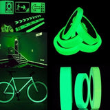 HULIANFU Reflective PET Glow in The Dark Green Luminous Emergency Lines Security Home Decorations PVC Tape Night Vision Warning Tape