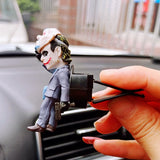 HULIANFU Upside Down Joker Model Car Rearview Mirror Pendant The Joker Doll Car Accessories Interior Aroma Ornament Auto Air Vent Clip