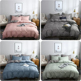 HULIANFU North America Plain AB Double-sided Design Duvet Cover Set King Queen Size Double Bed Quilts Covers Comforter Cover Bedding Sets