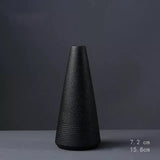 HULIANFU New Black Ceramic Small Vase Home Decoration Crafts Tabletop Ornament Simplicity Japanese-style Decoration