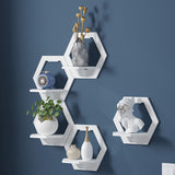 HULIANFU Wall Organizer 1/3Pcs Wall Shelf Punch Free Bedside Wall Display Stand Wall Mounted Flower Pot Holder Tv Backgrou Room Decora