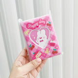 HULIANFU Lovely Bear photo album 3 Inch Love Heart Hollow Kpop Card Binder Name Card Book Photo Album Card Photocard ID Holder 40 Pockets