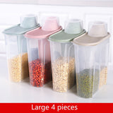 HULIANFU PP Food Storage Box Plastic Clear Container Set with Pour Lids Kitchen Storage Bottles Jars Dried Grains Tank 1.9L-2.5L H1211