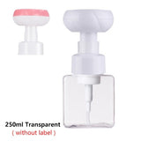 HULIANFU Soap Bottle Foaming Lotions Refillable Bottle Flower Pump Head Soap Shampoo Cosmetic Empty Bottle 250ML