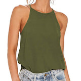 Hulianfu Women Tank And Camis Ladies Halter Neck Top Summer Sexy O Neck Sleeveless Tops Vest Female OL T-shirts Women Pulovers