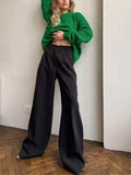 Women's Pants Female Clothing Streetwear Women High Waist Drape Premium Loose Wide Leg Pants Fashionable Temperament Wild