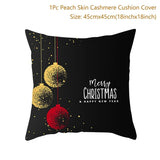 HULIANFU Merry Christmas Cushion Cover Ornaments Christmas Decoration For Home Cristmas Decor Noel Navidad New Year Gift 2023 Xmas Natal