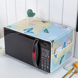 HULIANFU Peva Dustproof Microwave Oven Covers Printed Dust Oil Proofing Covers With Double Pockets Storage Bag Kitchen Accessories